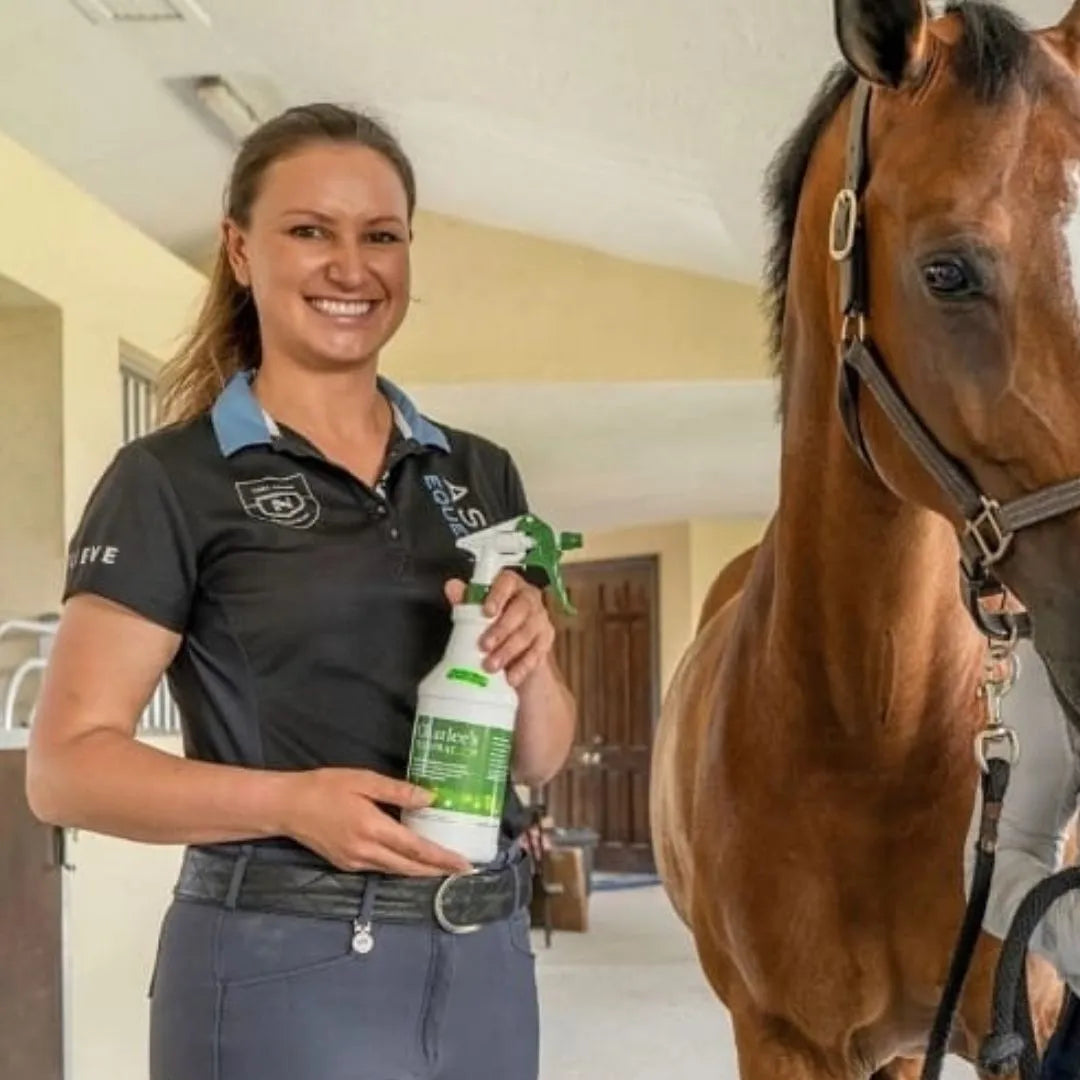 Adrienne Lyle With Charlee's Fly Spray